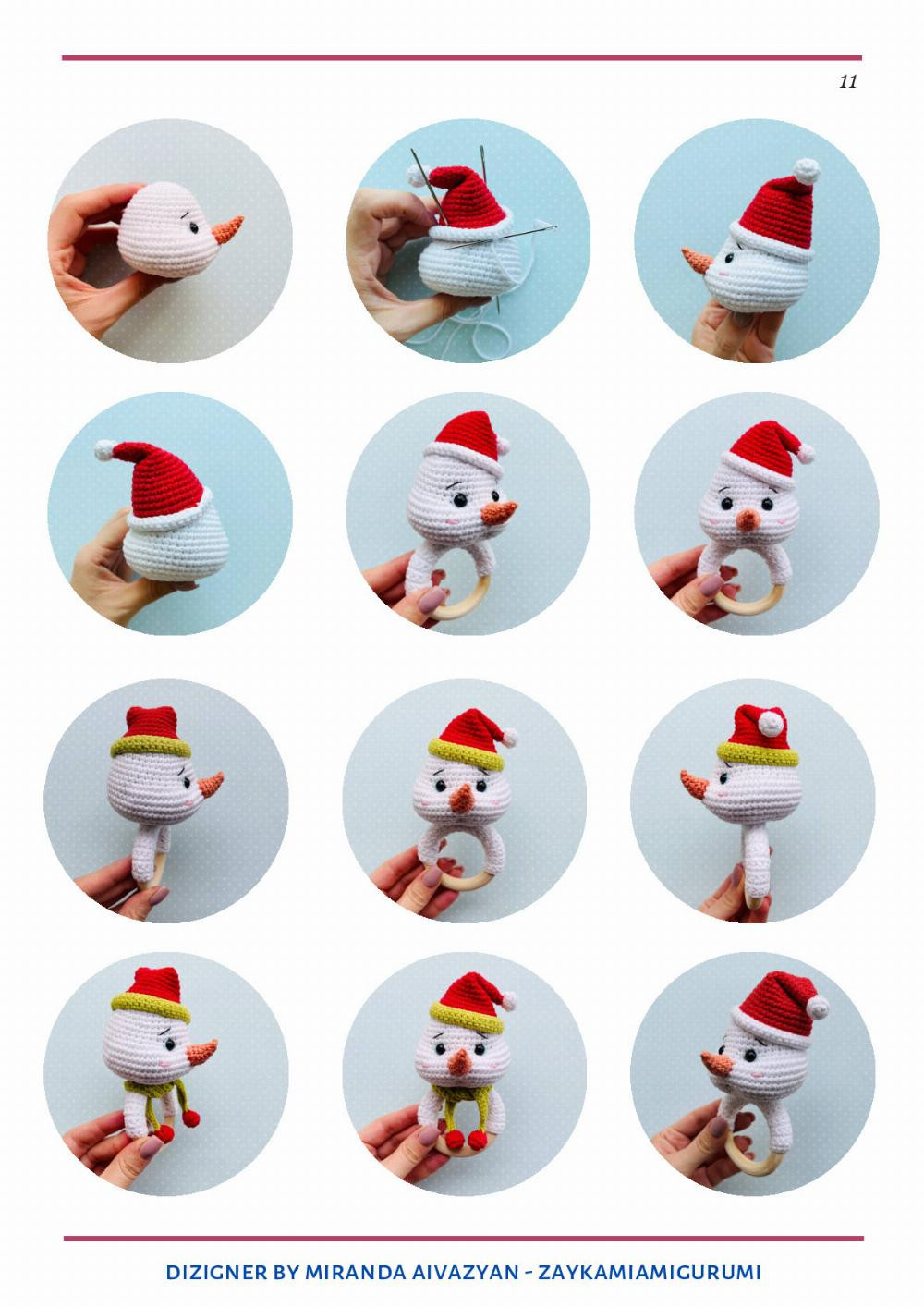 Crochet pattern The snowman rattle