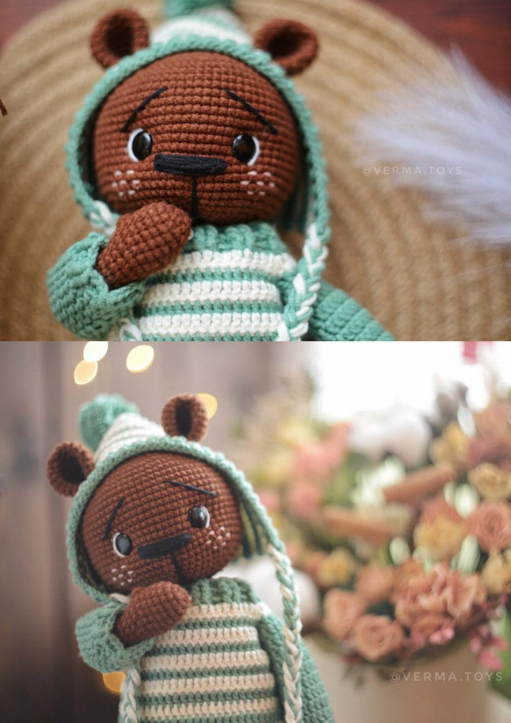 crochet pattern toy bear roro