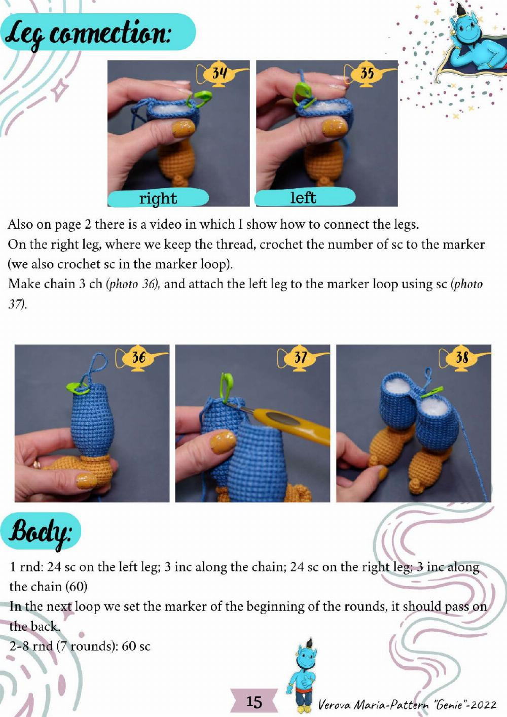 crochet pattern toy doll genie