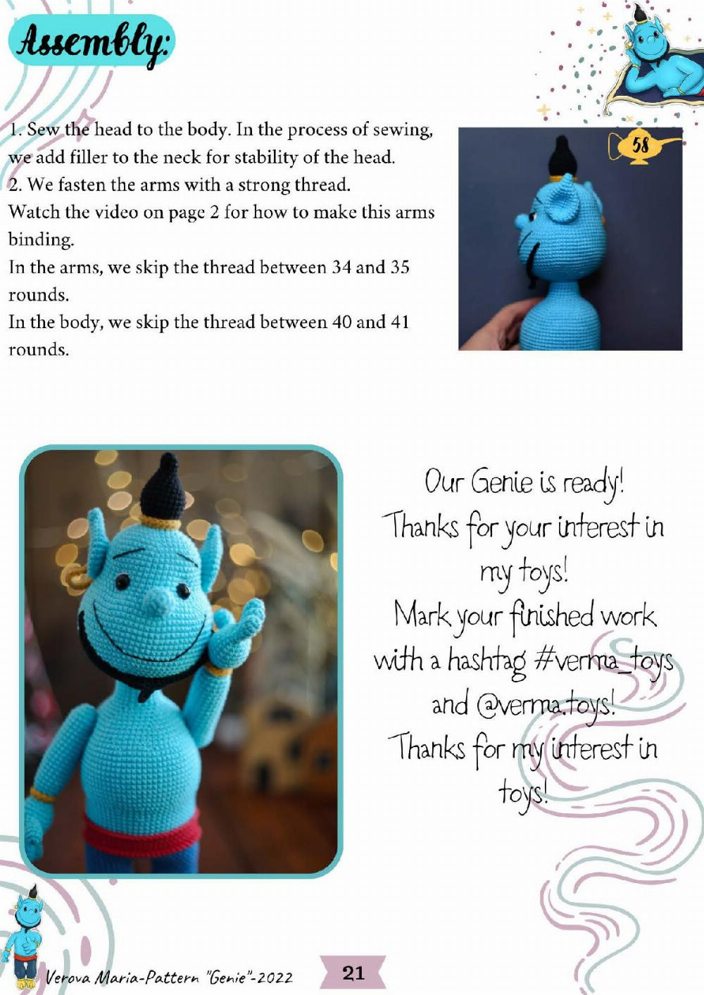 crochet pattern toy doll genie