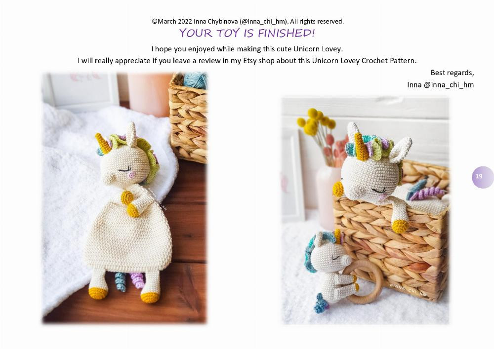 Crochet pattern “Unicorn Lovey”