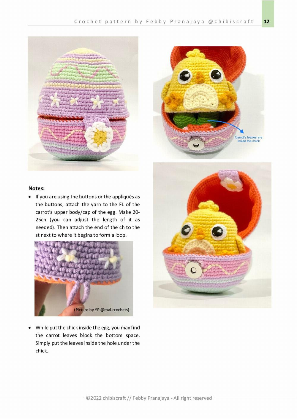 Crochet pattern | US crochet terms ENGLISH REVERSIBLE CARROT & EASTER EGG Amigurumi