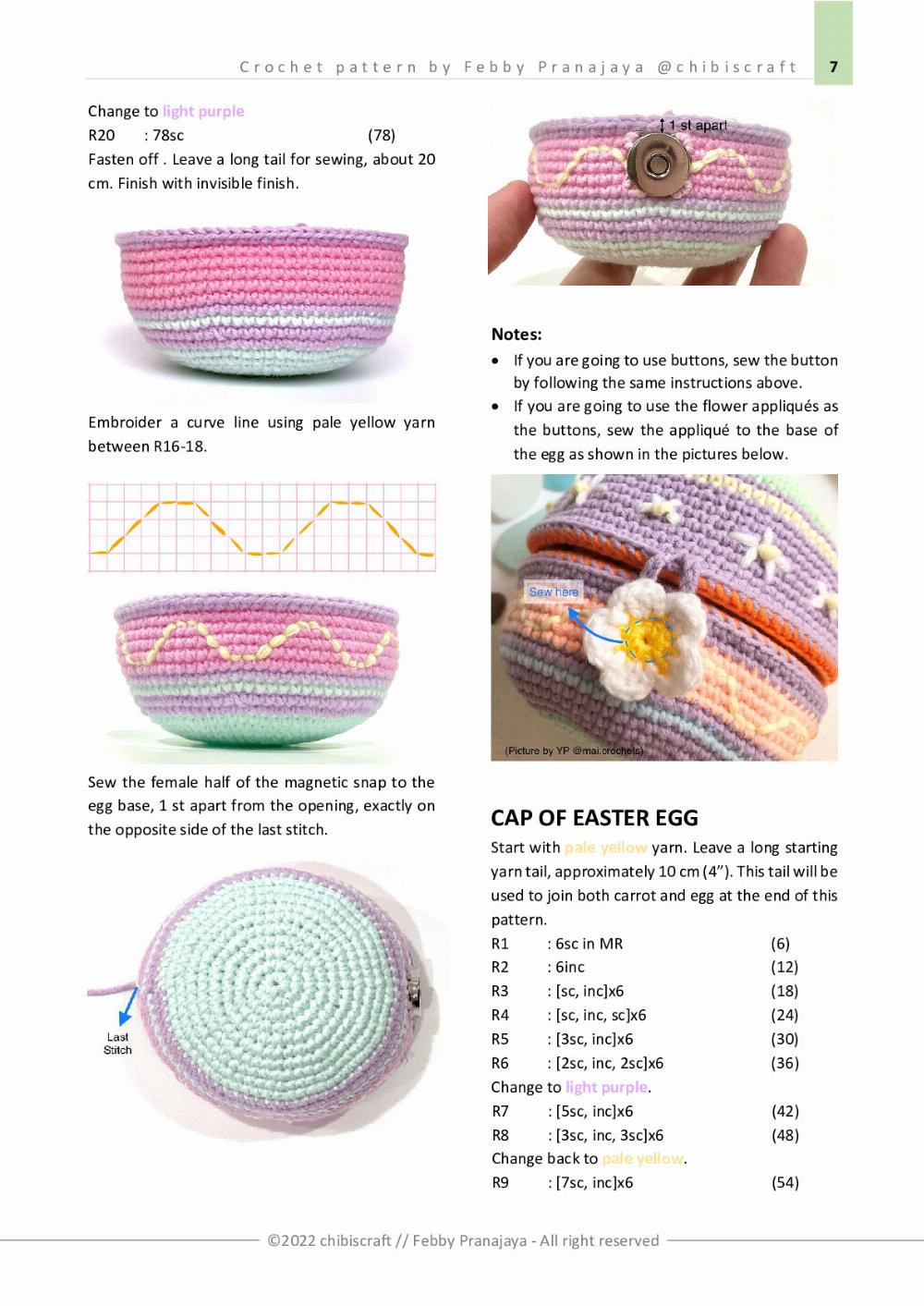 Crochet pattern | US crochet terms ENGLISH REVERSIBLE CARROT & EASTER EGG Amigurumi