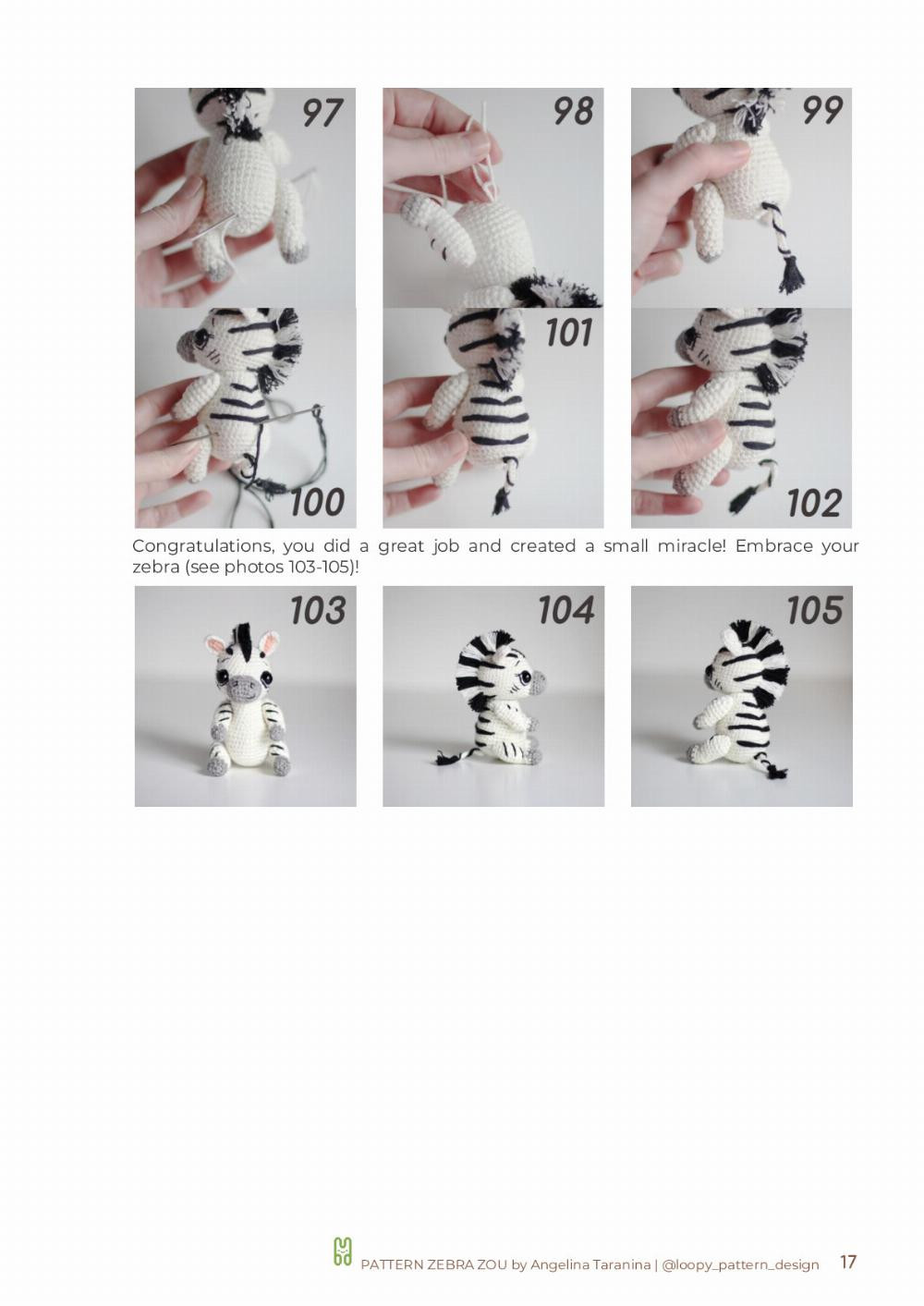 CROCHET PATTERN ZEBRA ZOU