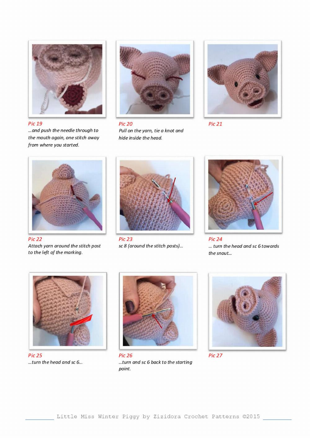 Crochet Patterns Little Miss Winter Piggy