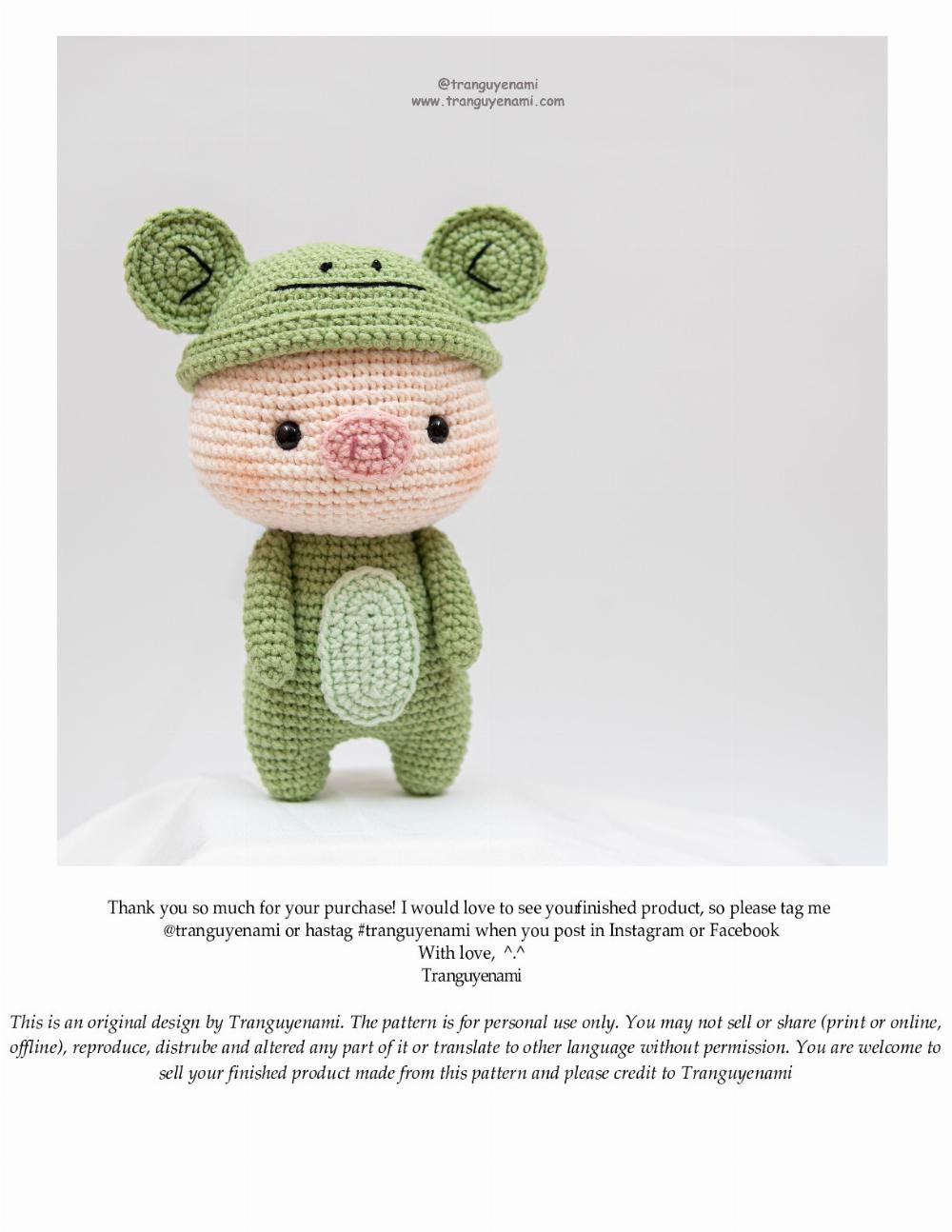 CROCHET PIG PATTERN (FROG COSTUME)