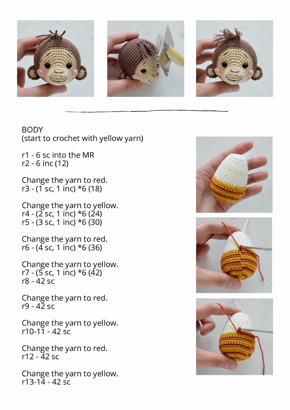 CROCHET TOY PATTERN Charlie The Monkey