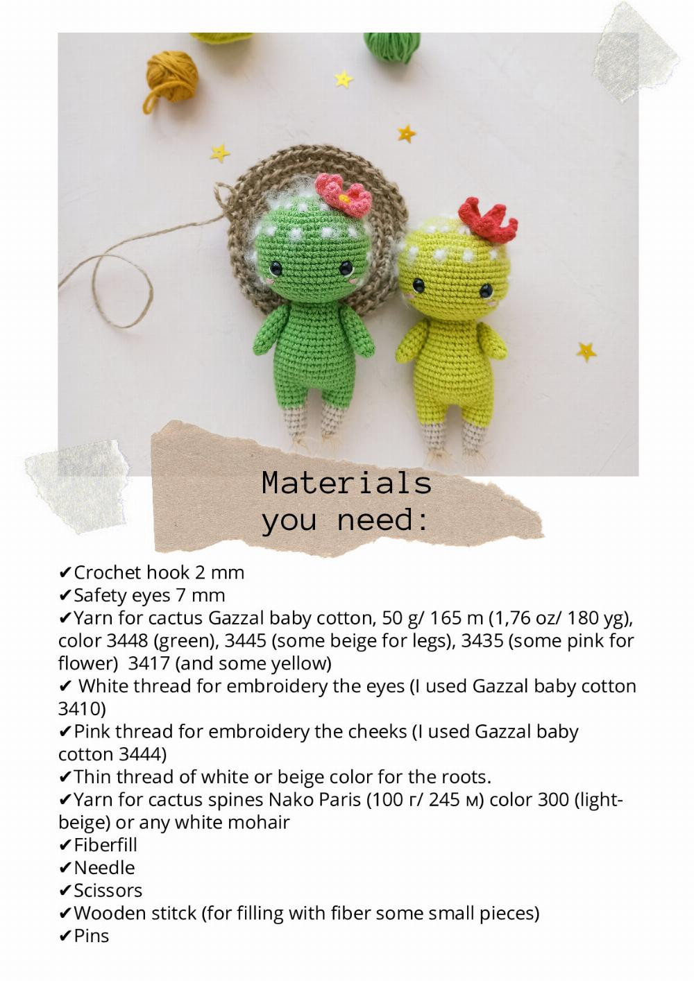 Crochet toy pattern LITTLE CUTE CACTUS