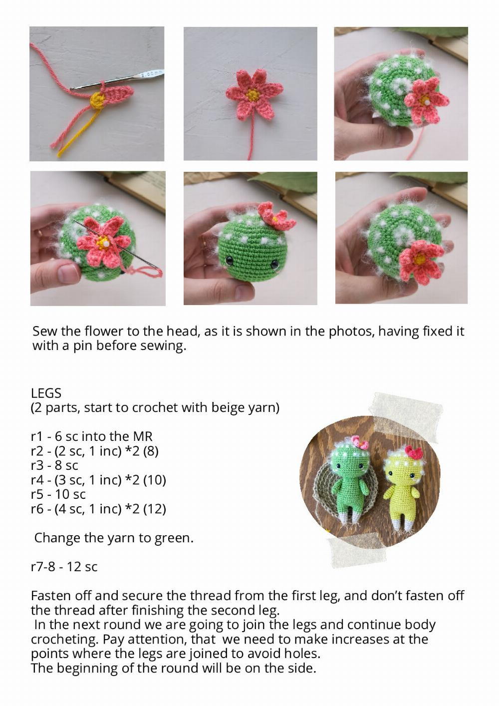 Crochet toy pattern LITTLE CUTE CACTUS