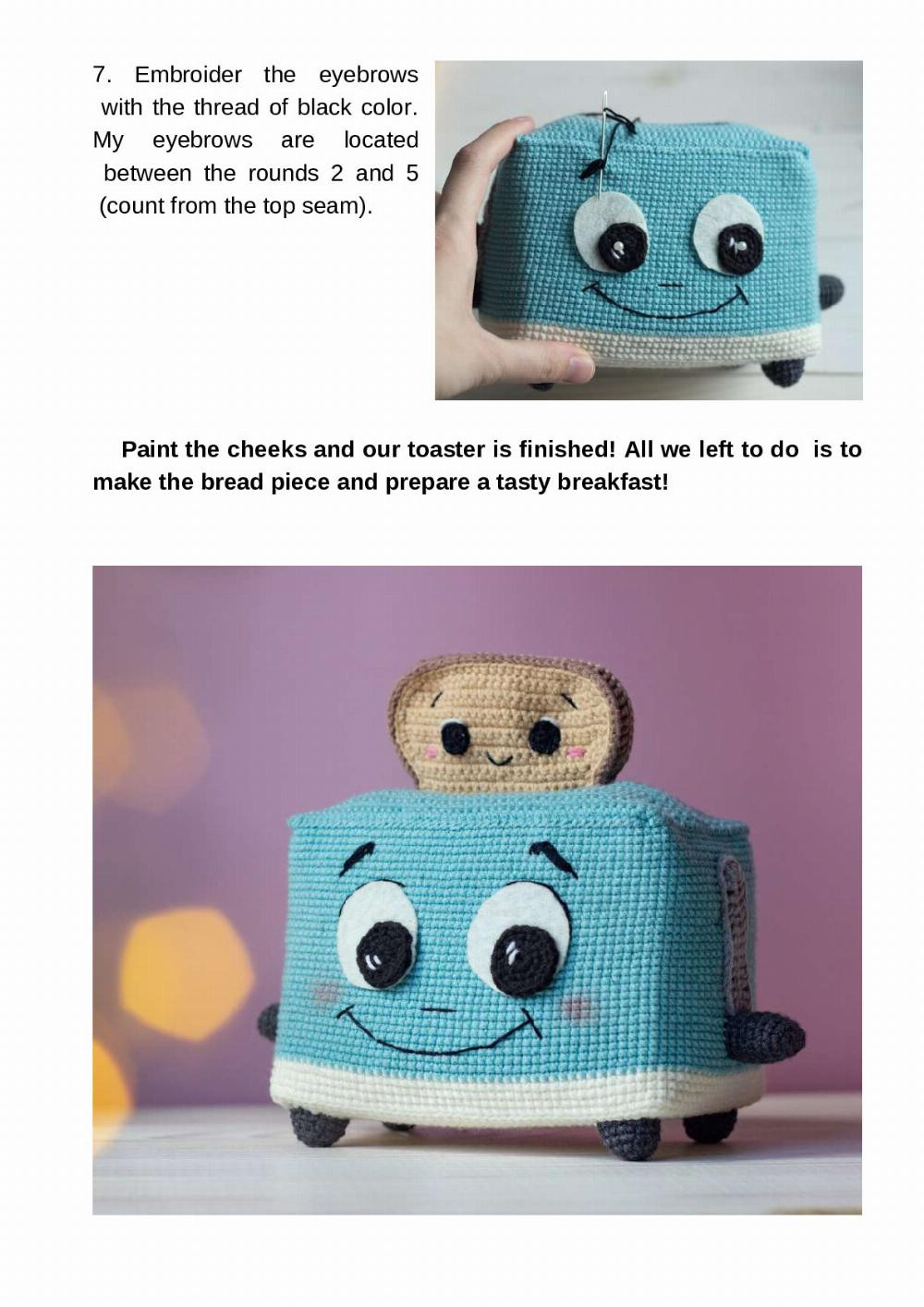 Crochet toy pattern Little toaster