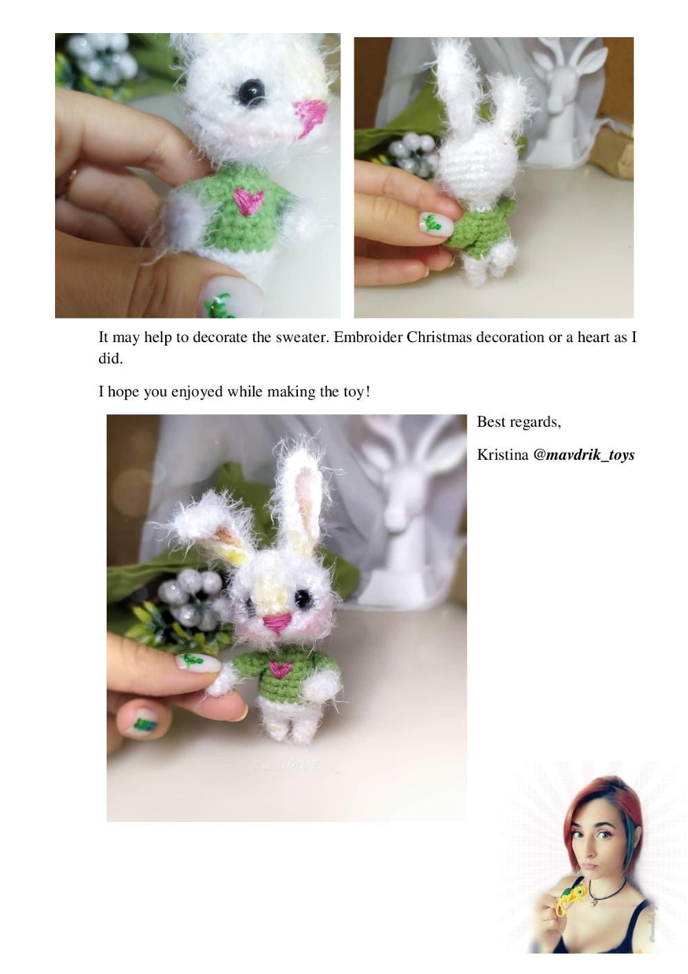 Crochet toy pattern Ostin the rabbit “Pocket zoo”