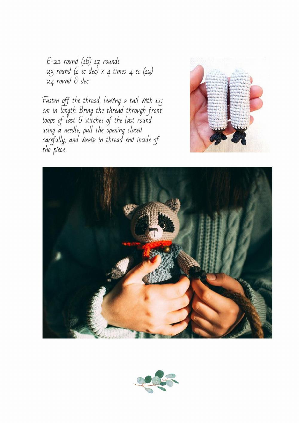 Crochet toy pattern Raccoon