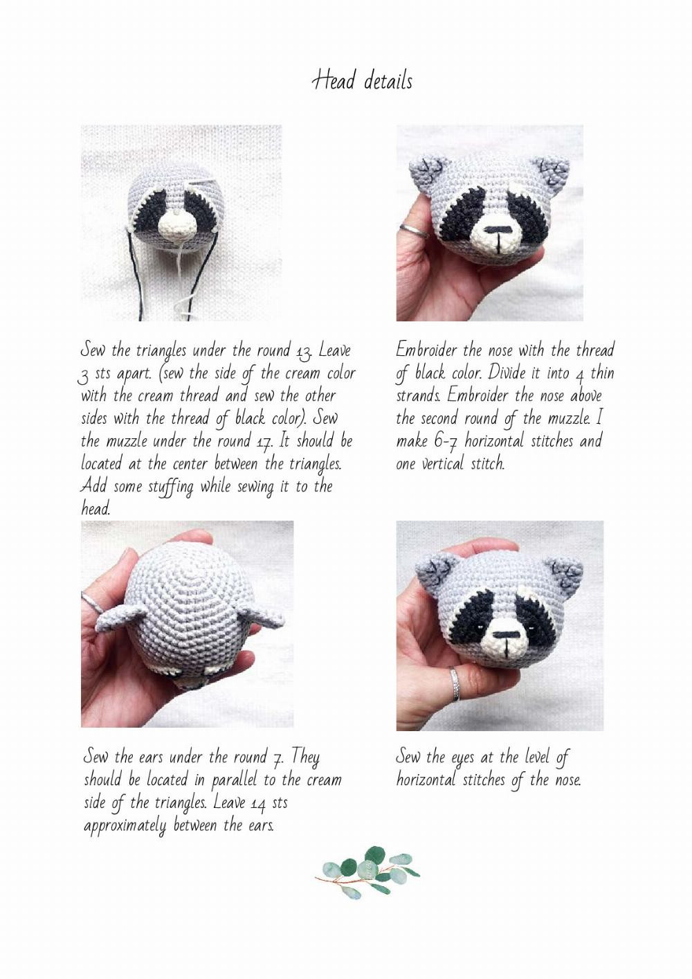 Crochet toy pattern Raccoon