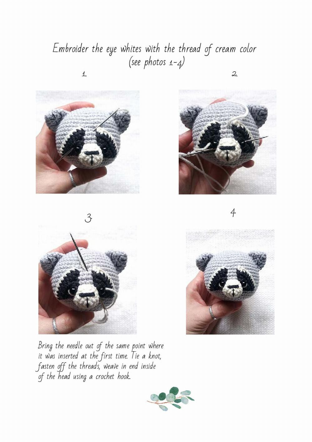 Crochet toy pattern Raccoon