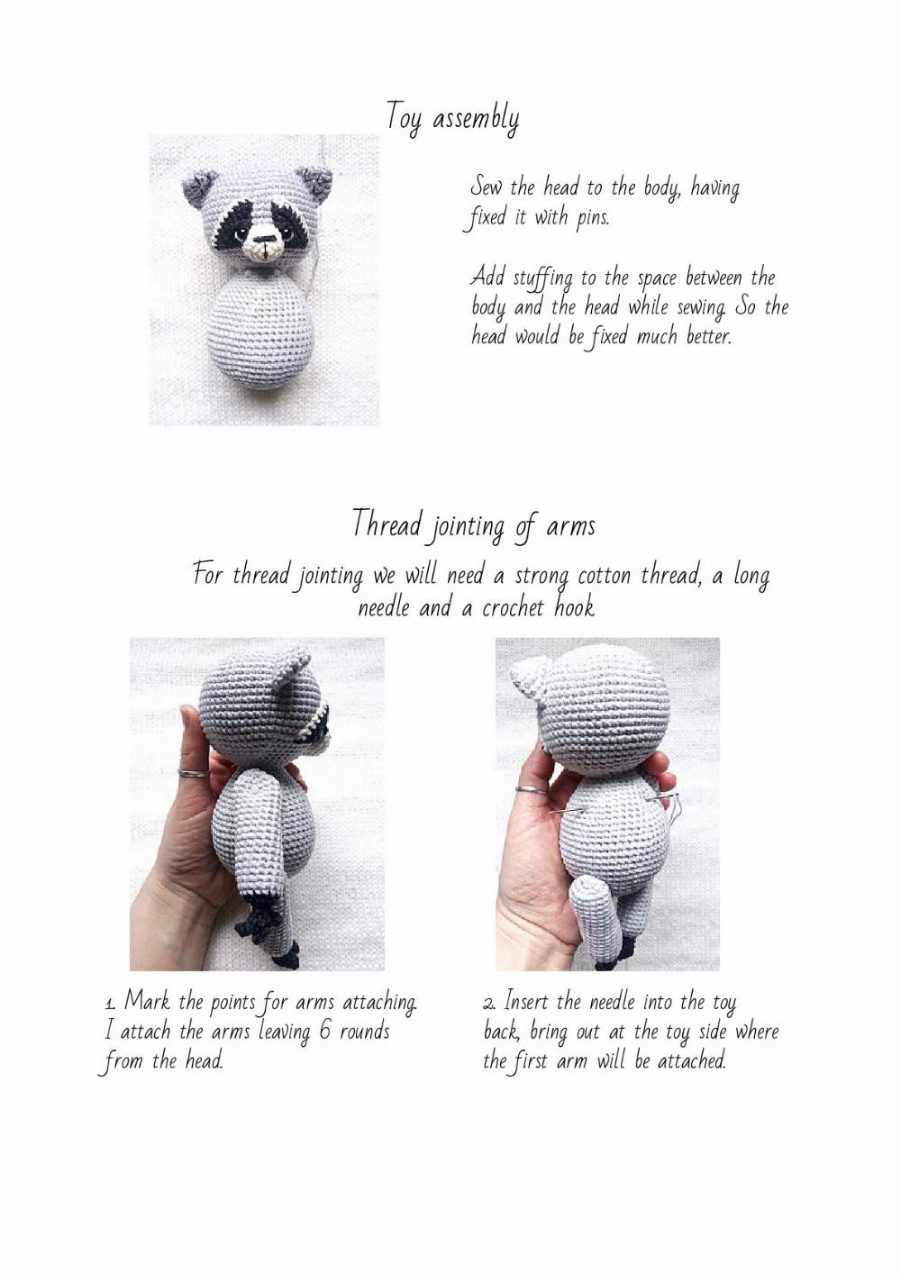 Crochet toy pattern Raccoon