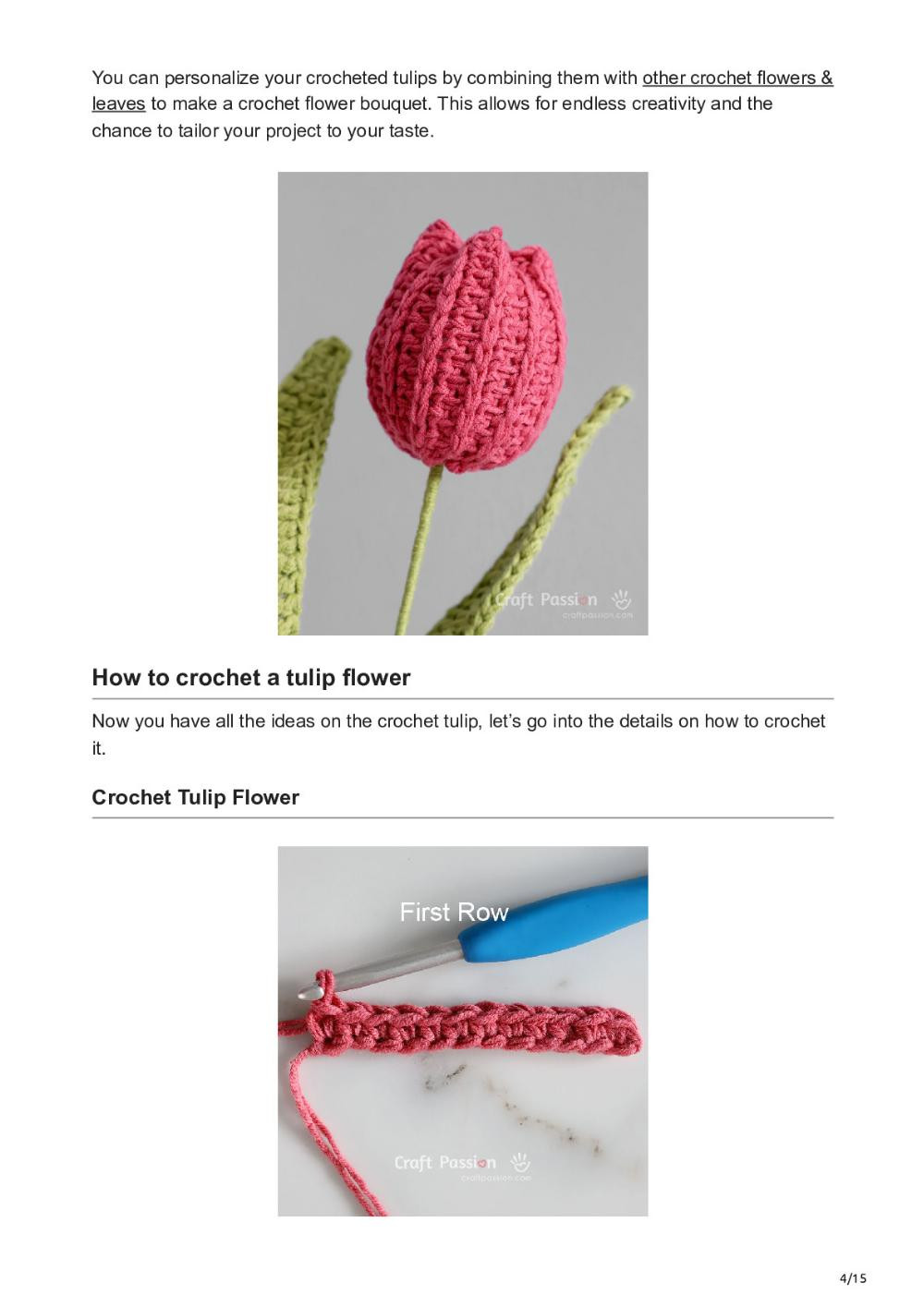 Crochet Tulip Free Pattern