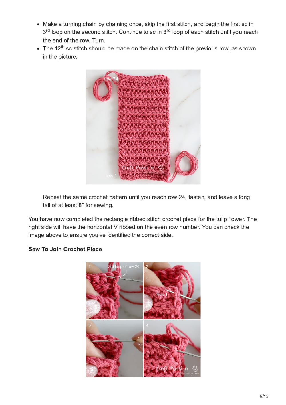 Crochet Tulip Free Pattern