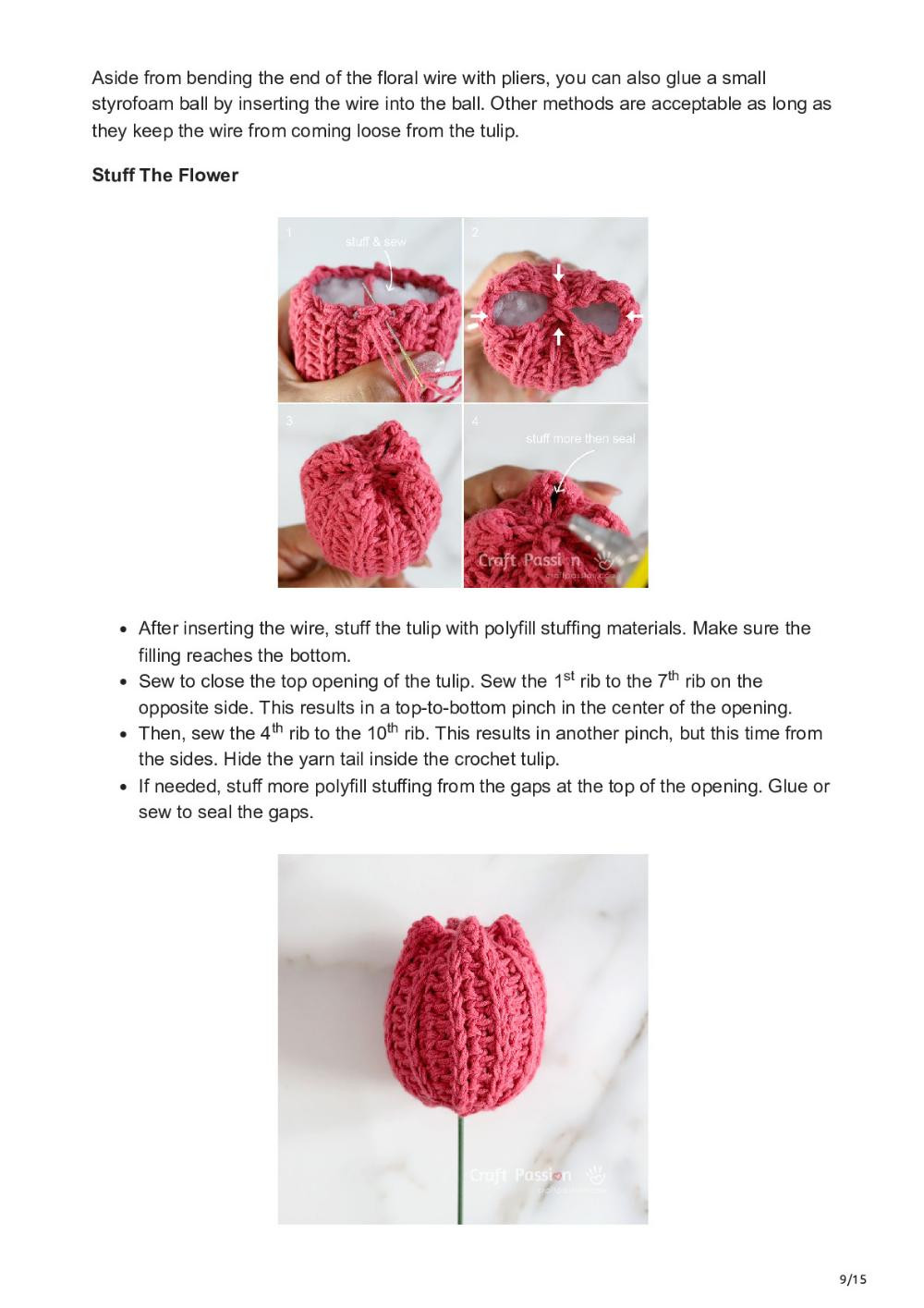 Crochet Tulip Free Pattern