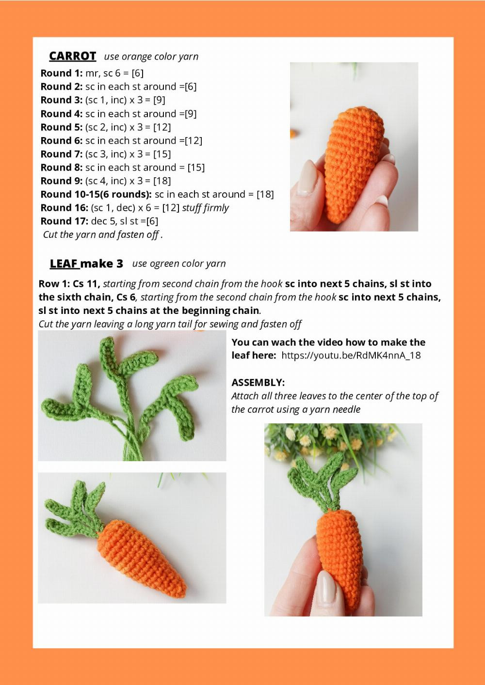 Crocheted Carrot pattern