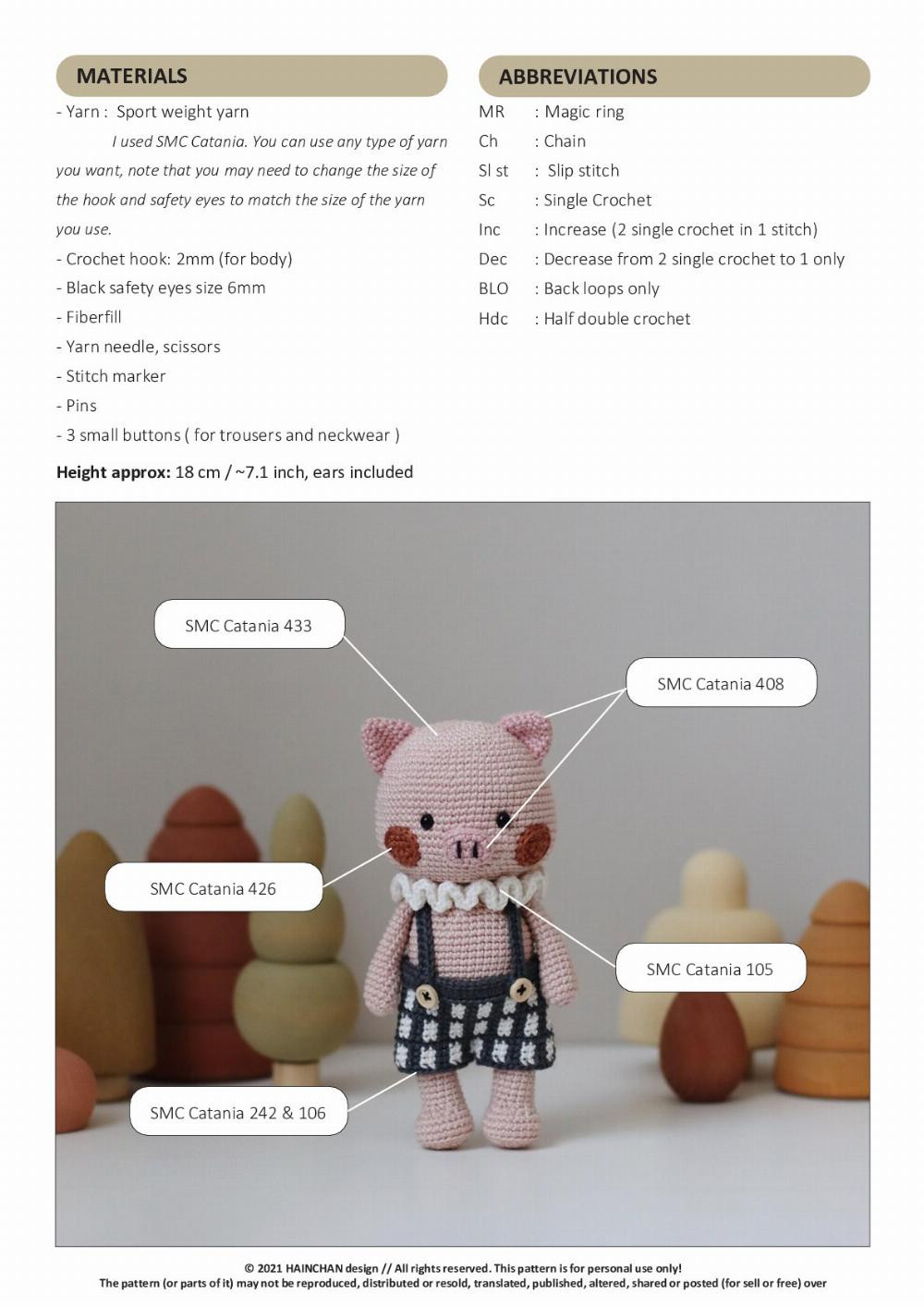 CRUZ THE LITTLE PIG CROCHET PATTERN