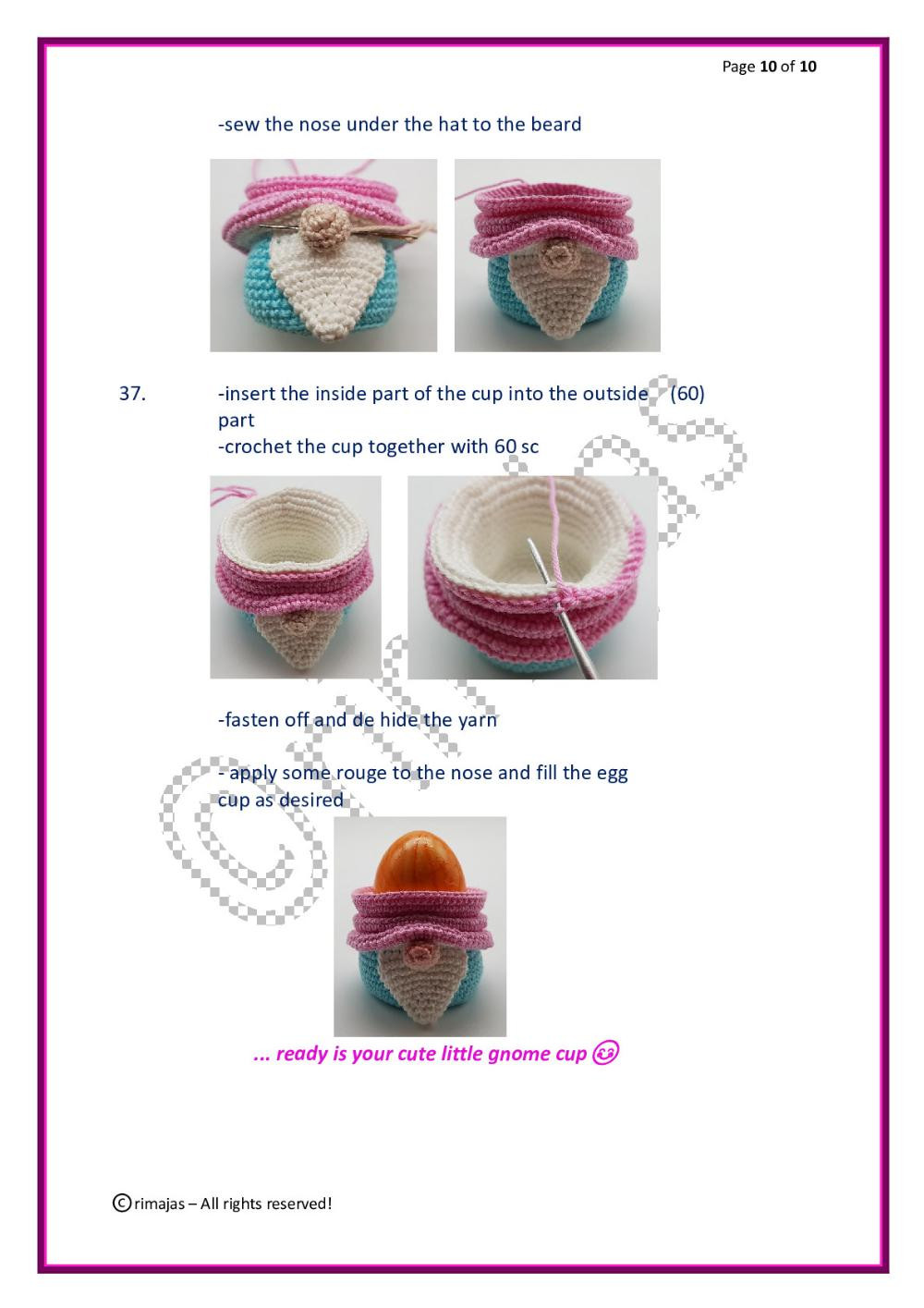 cute little gnome cups Crochet pattern