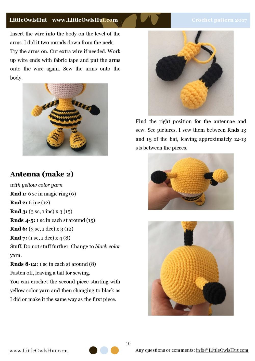 doll in a bumblebee outfit crochet pattern