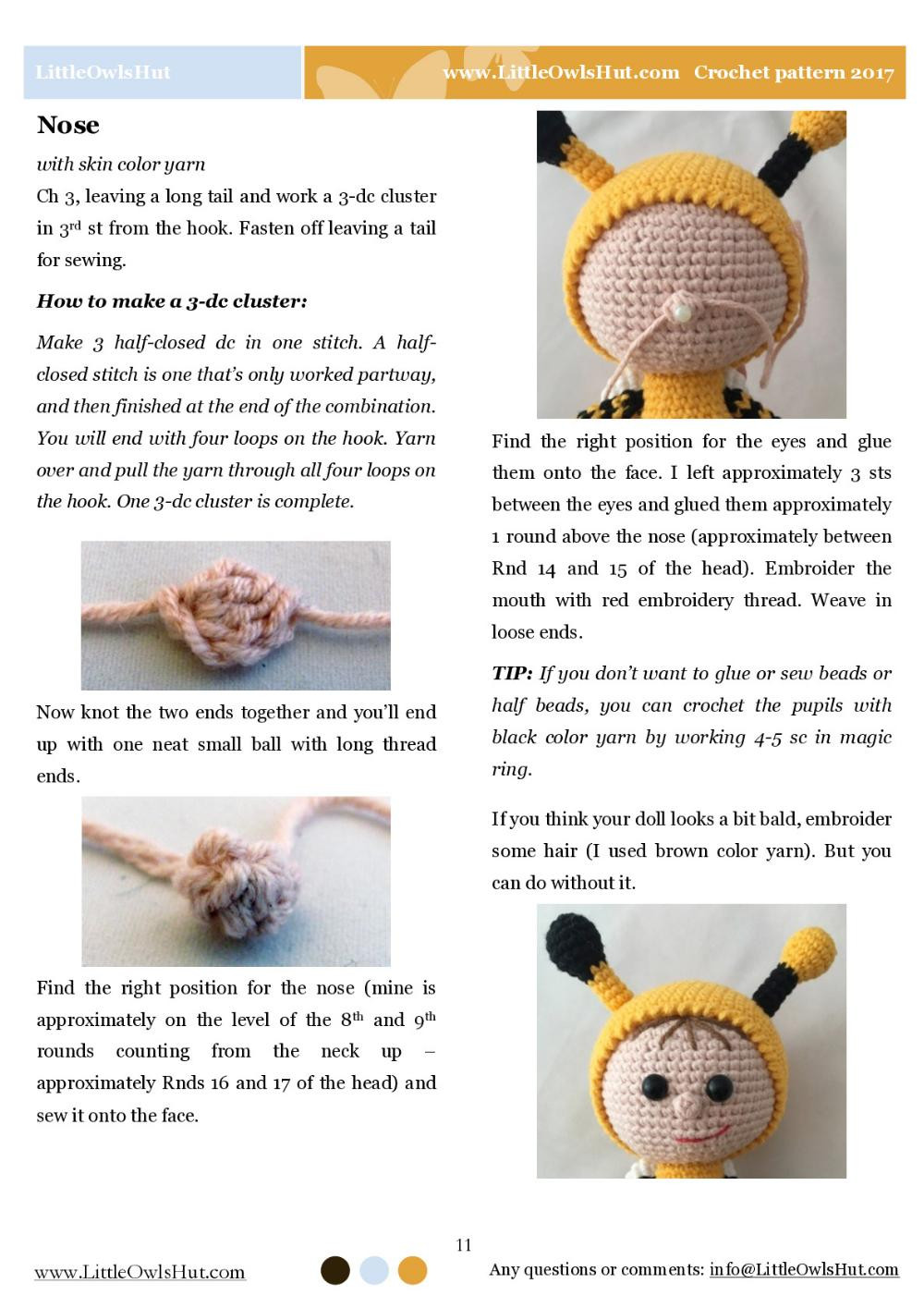 doll in a bumblebee outfit crochet pattern