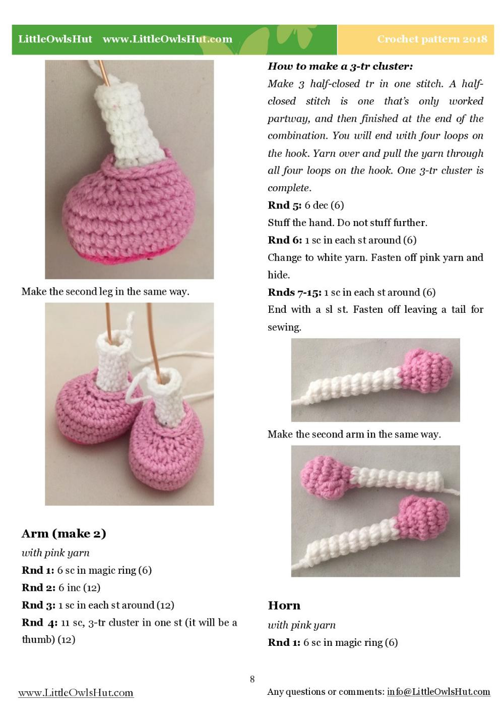 doll in an unicorn outfit crochet pattern