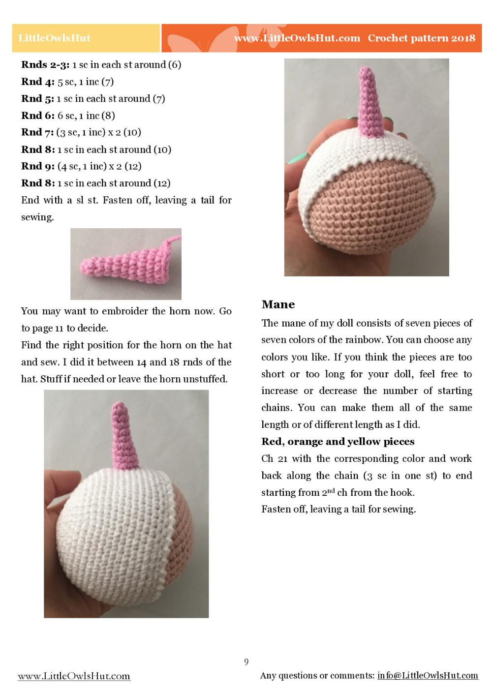 doll in an unicorn outfit crochet pattern