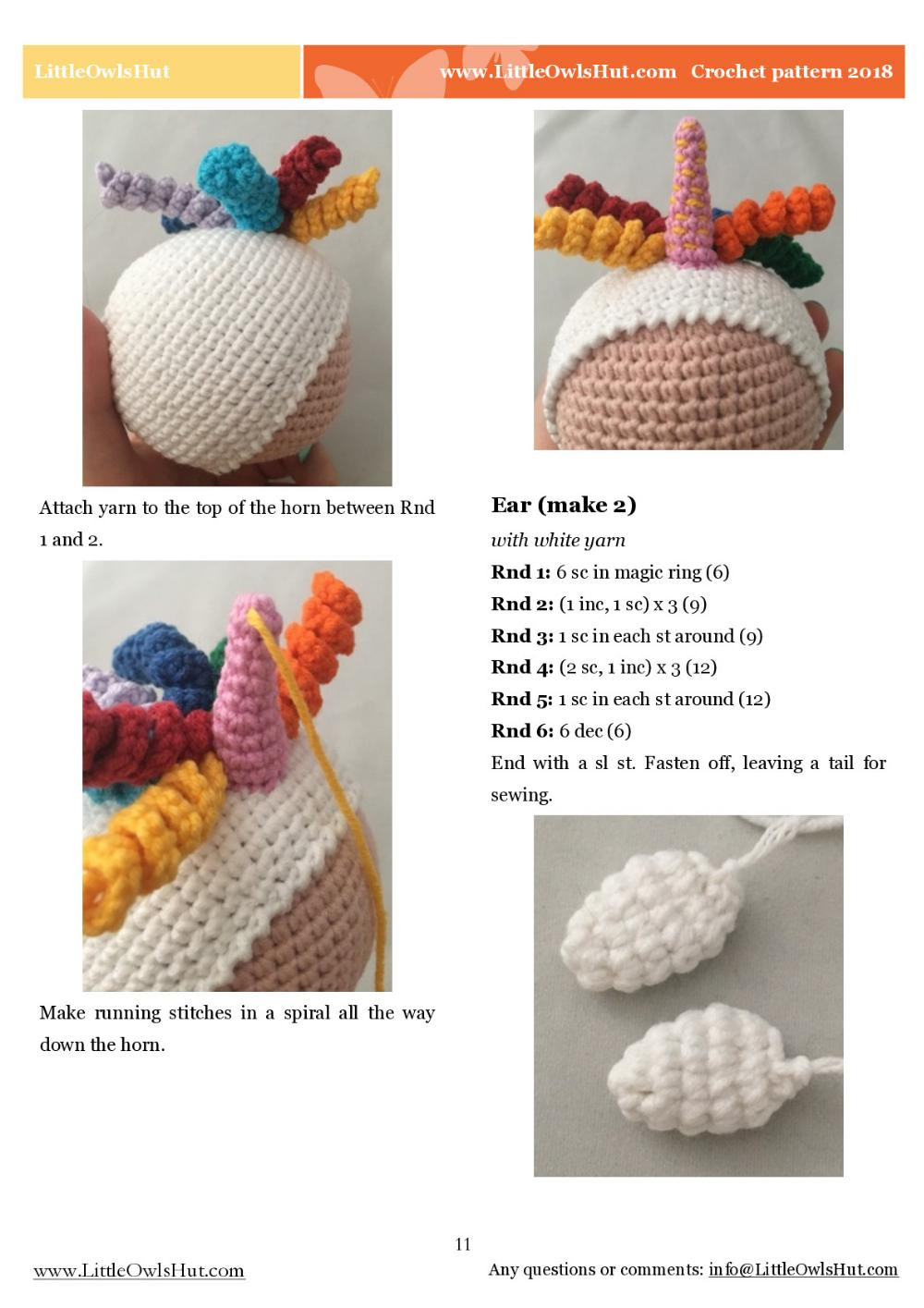 doll in an unicorn outfit crochet pattern