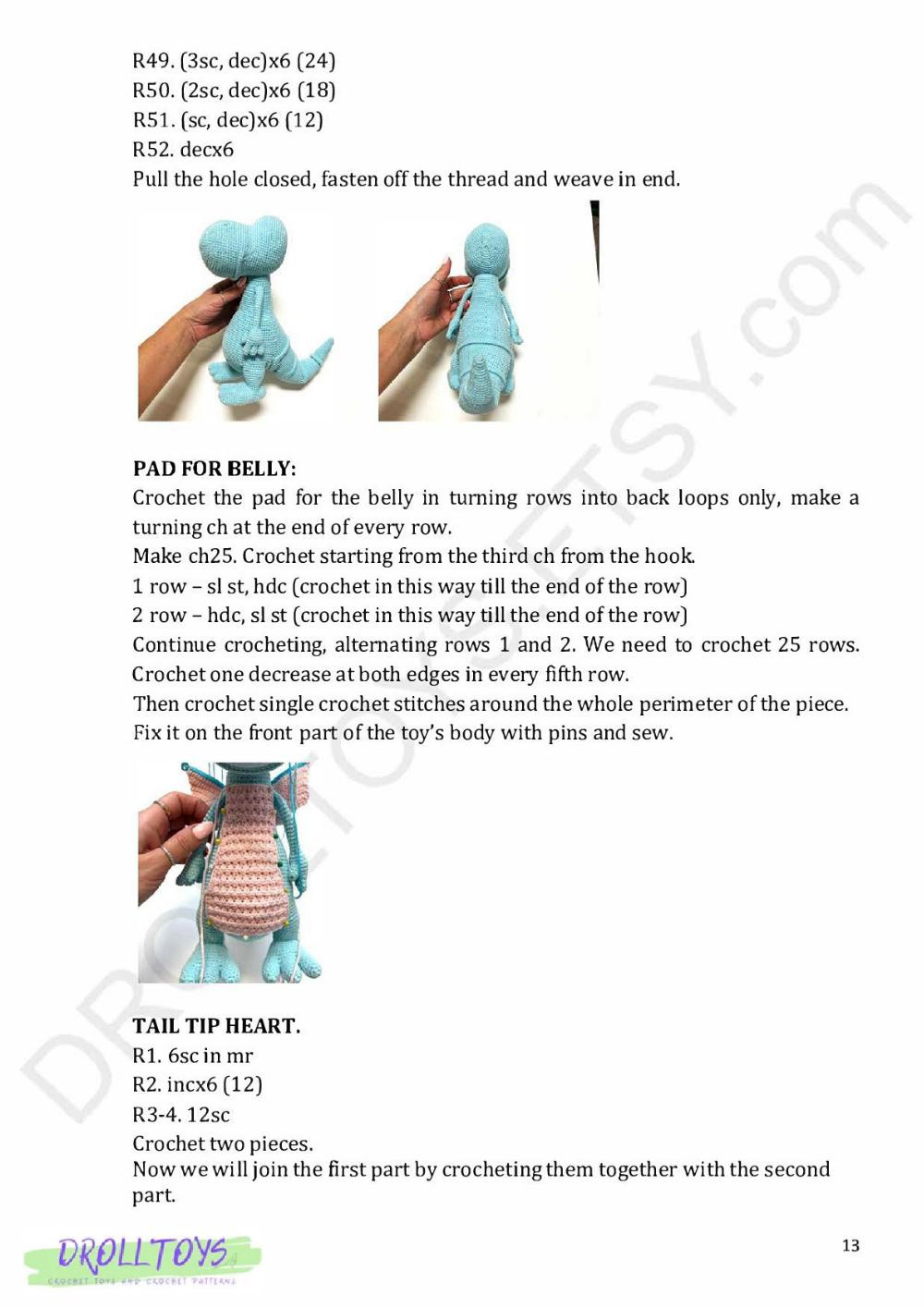 dragon crochet toy pattern