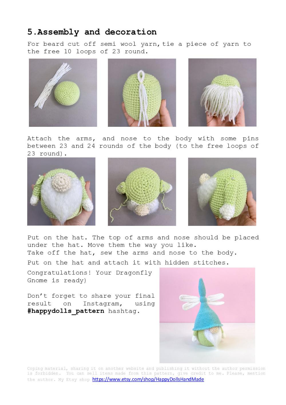 Dragonfly Gnome crochet pattern