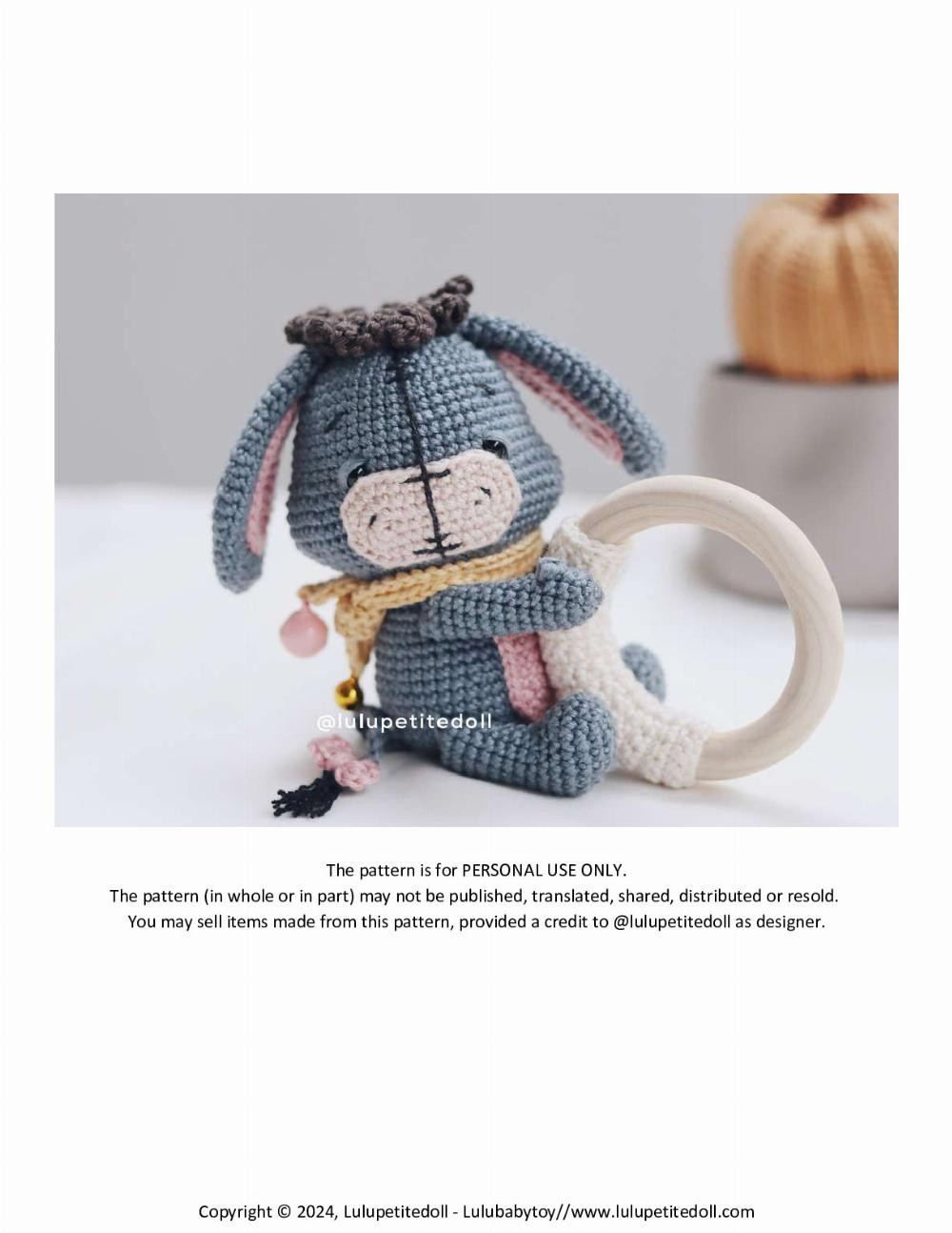 Eeyore Rattle crochet pattern