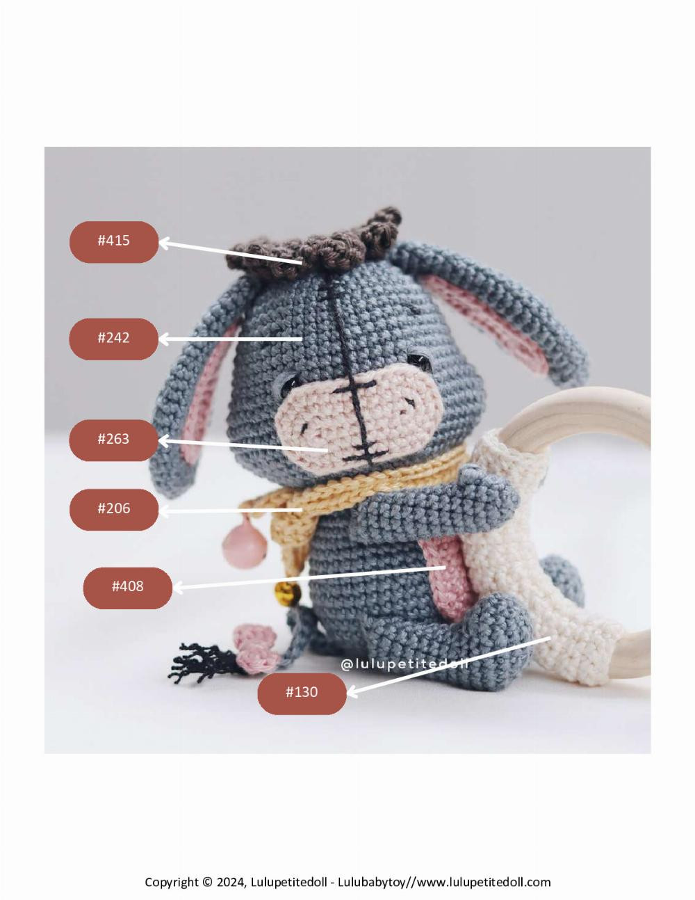 Eeyore Rattle crochet pattern