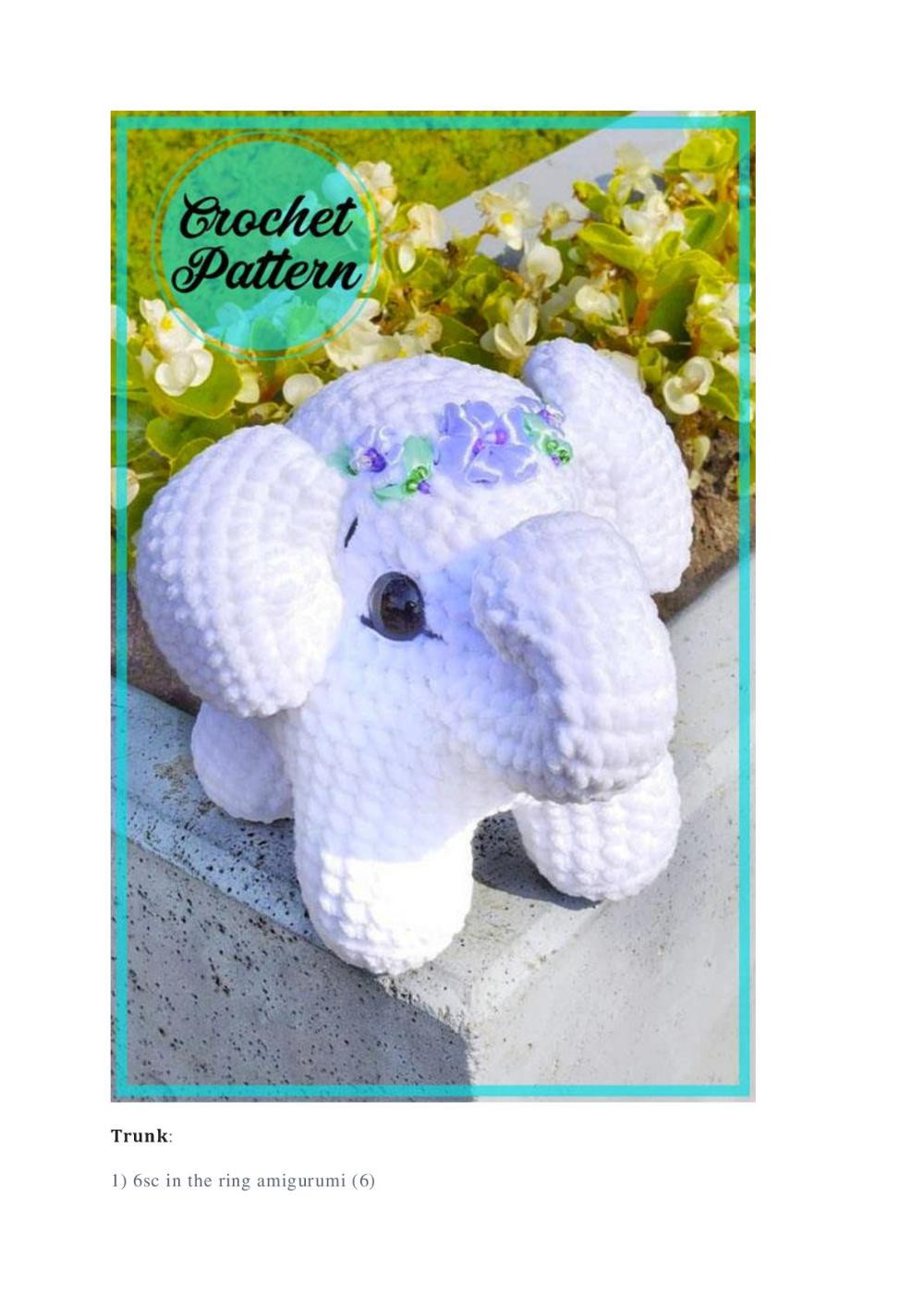 elephant amigurumi pattern