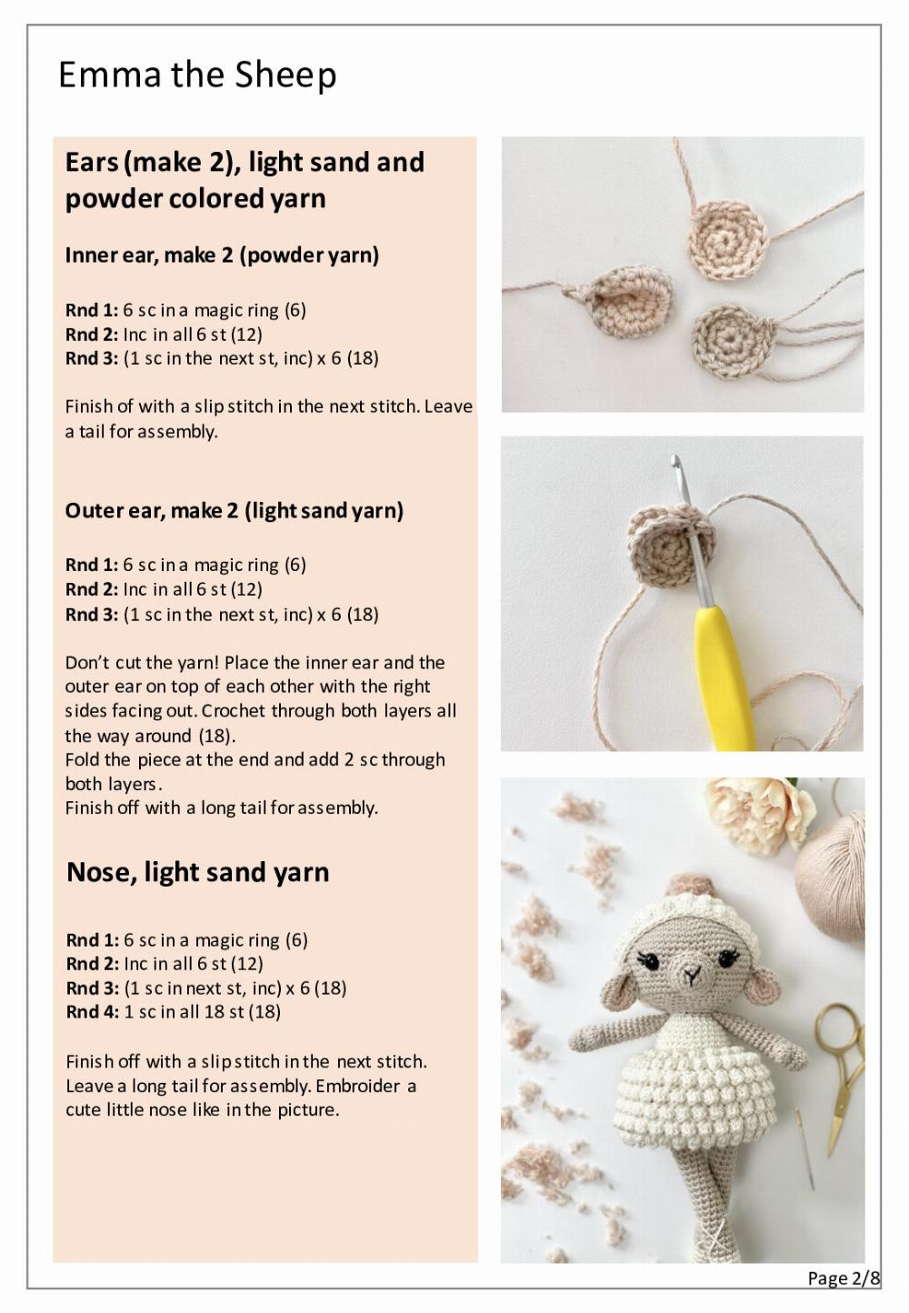 Emma the Sheep crochet pattern