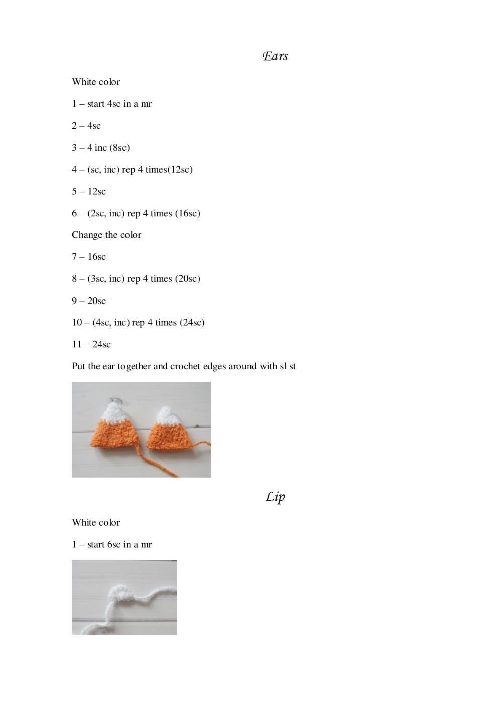 English crochet pattern «Little Fox»