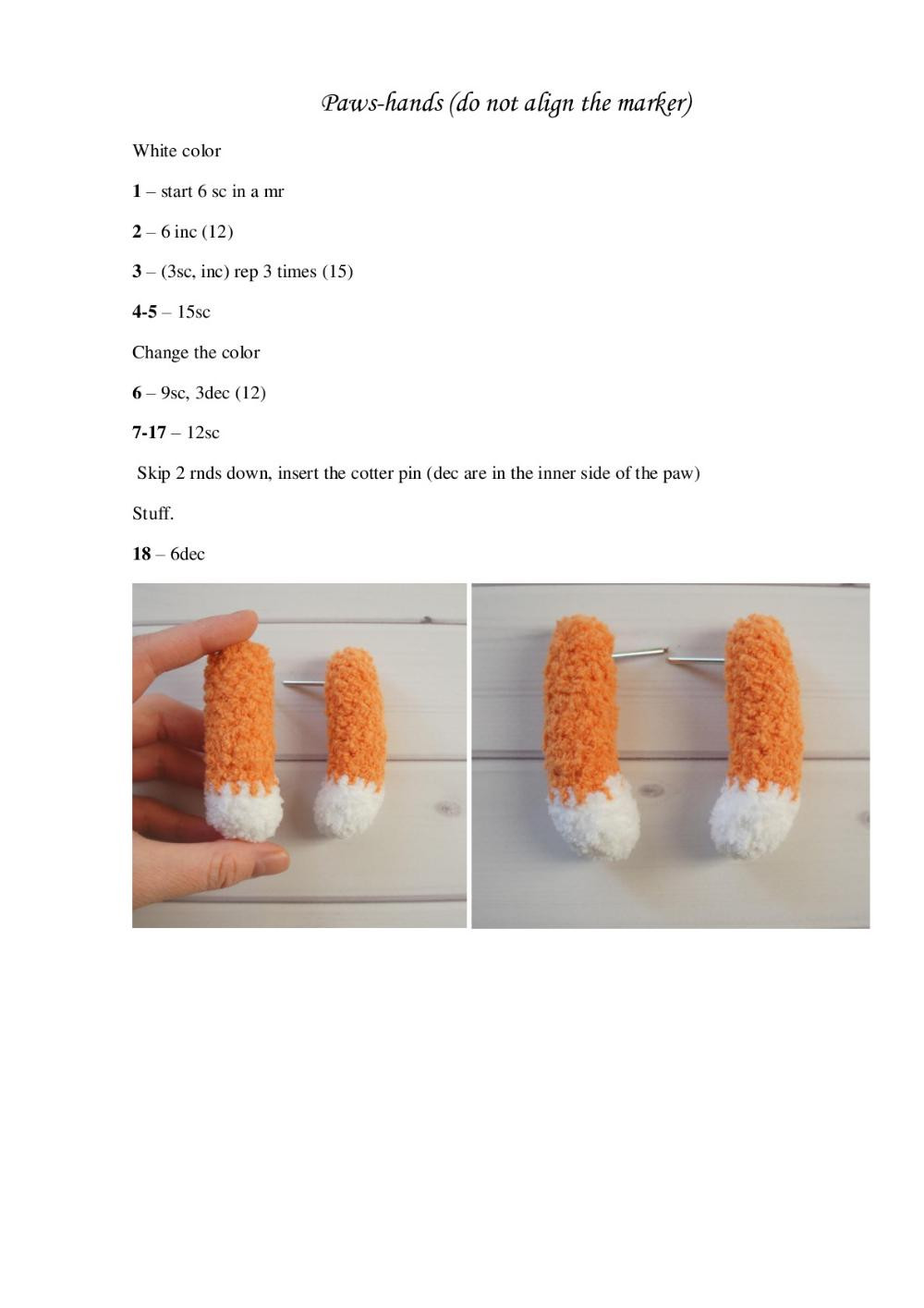 English crochet pattern «Little Fox»