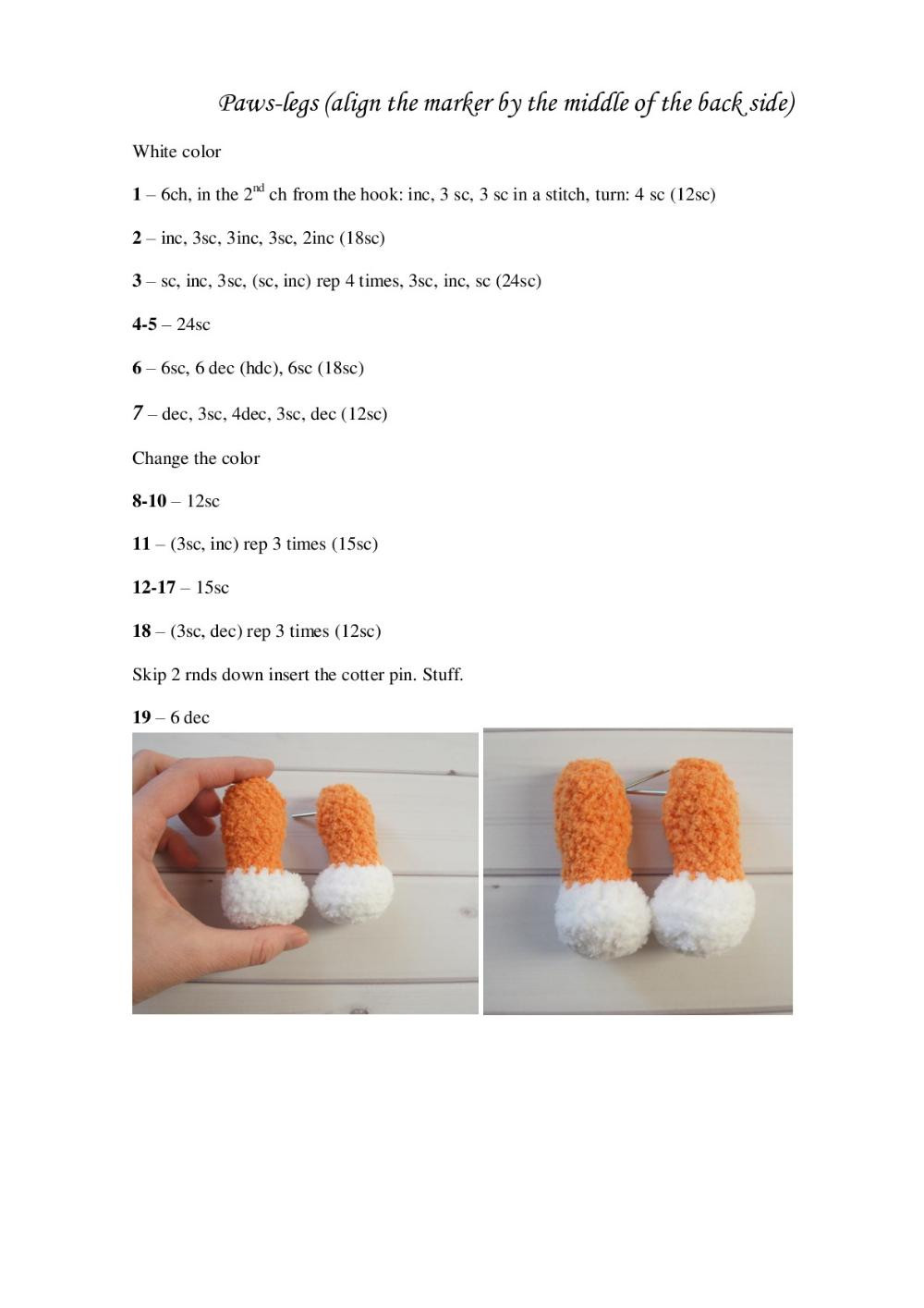 English crochet pattern «Little Fox»