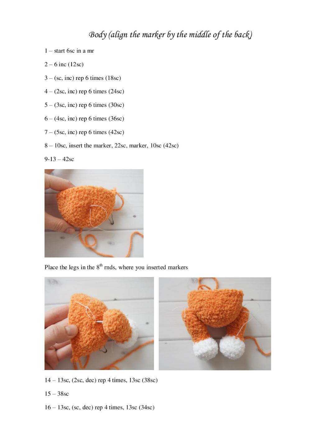 English crochet pattern «Little Fox»