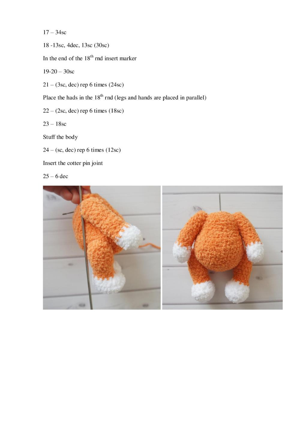 English crochet pattern «Little Fox»