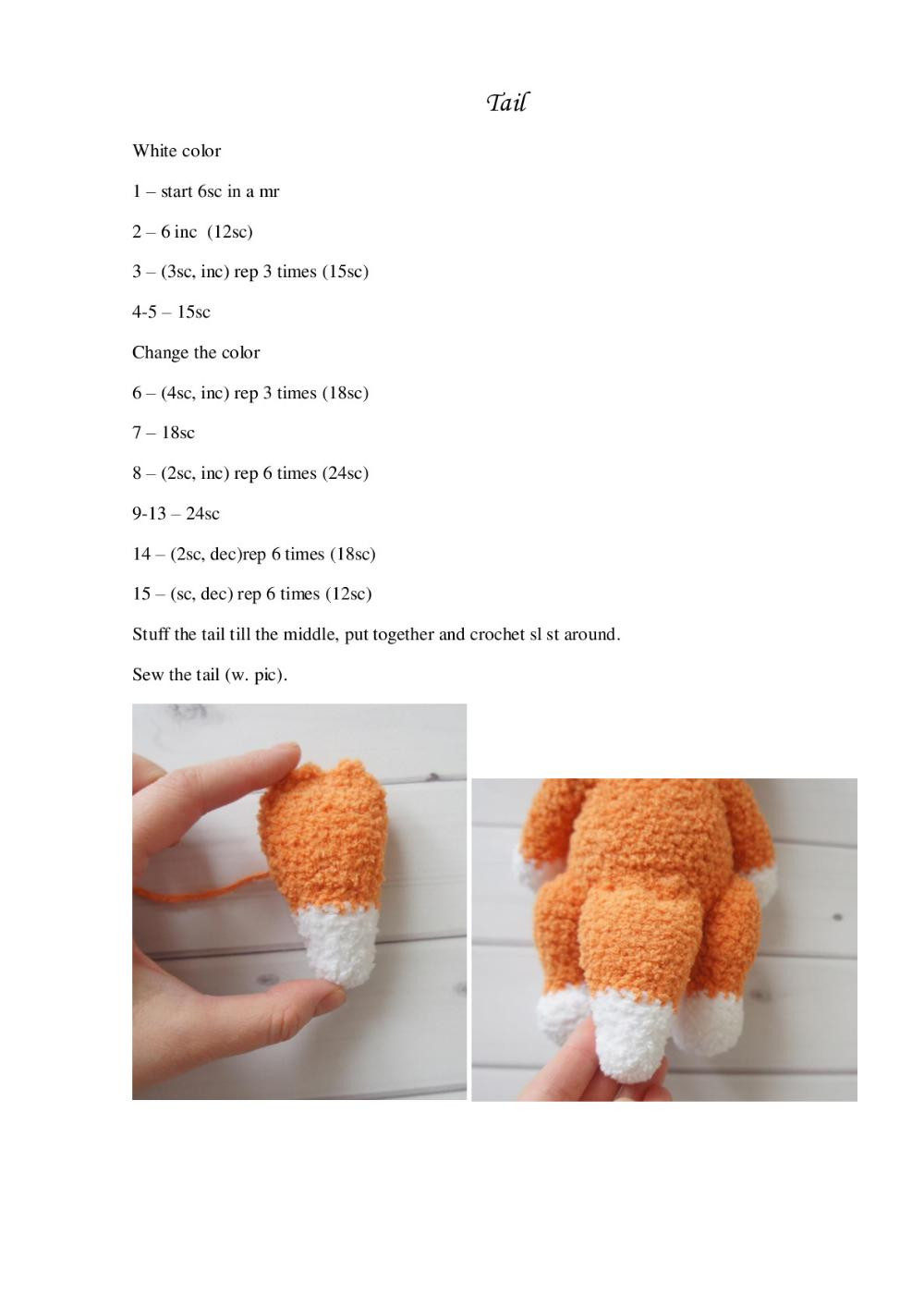 English crochet pattern «Little Fox»