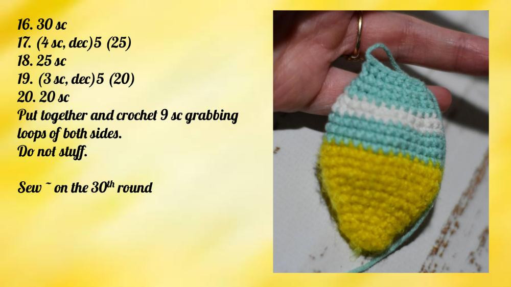 English Crochet Pattern Yellow chicken