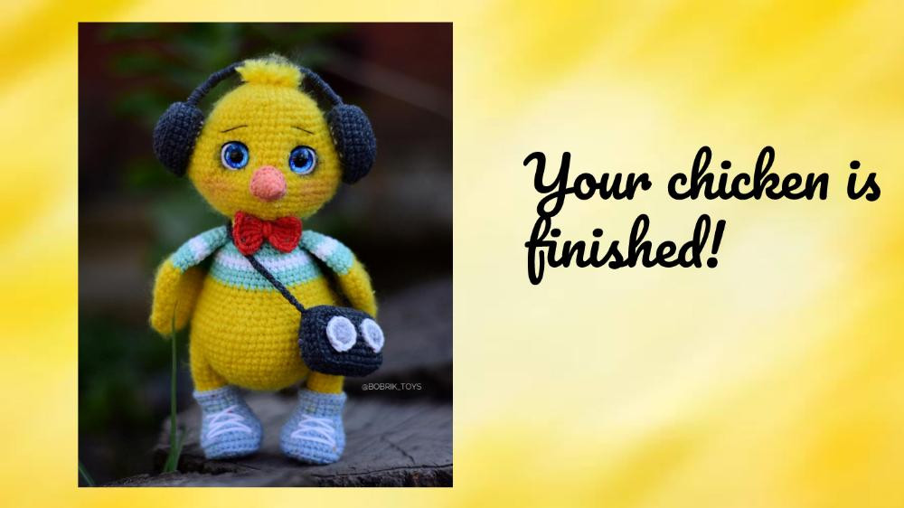 English Crochet Pattern Yellow chicken