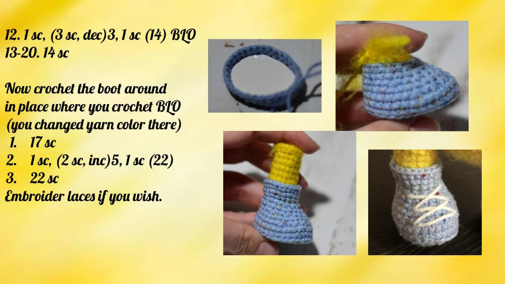 English Crochet Pattern Yellow chicken