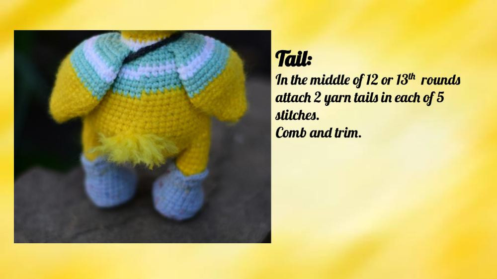 English Crochet Pattern Yellow chicken