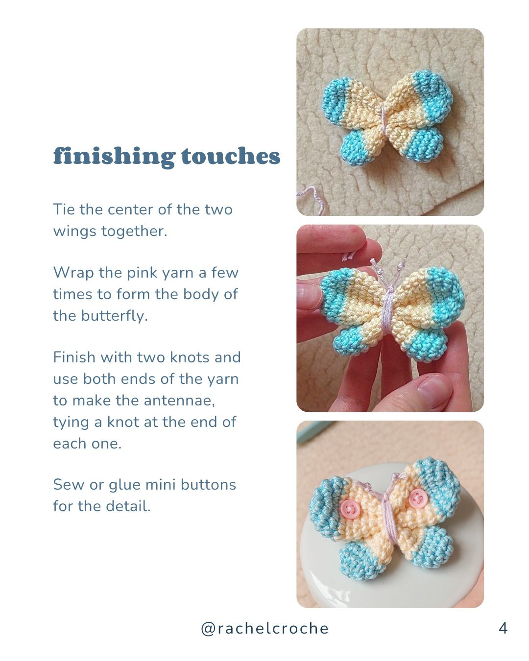 🦋(English) Free Pattern - Little butterfly🦋