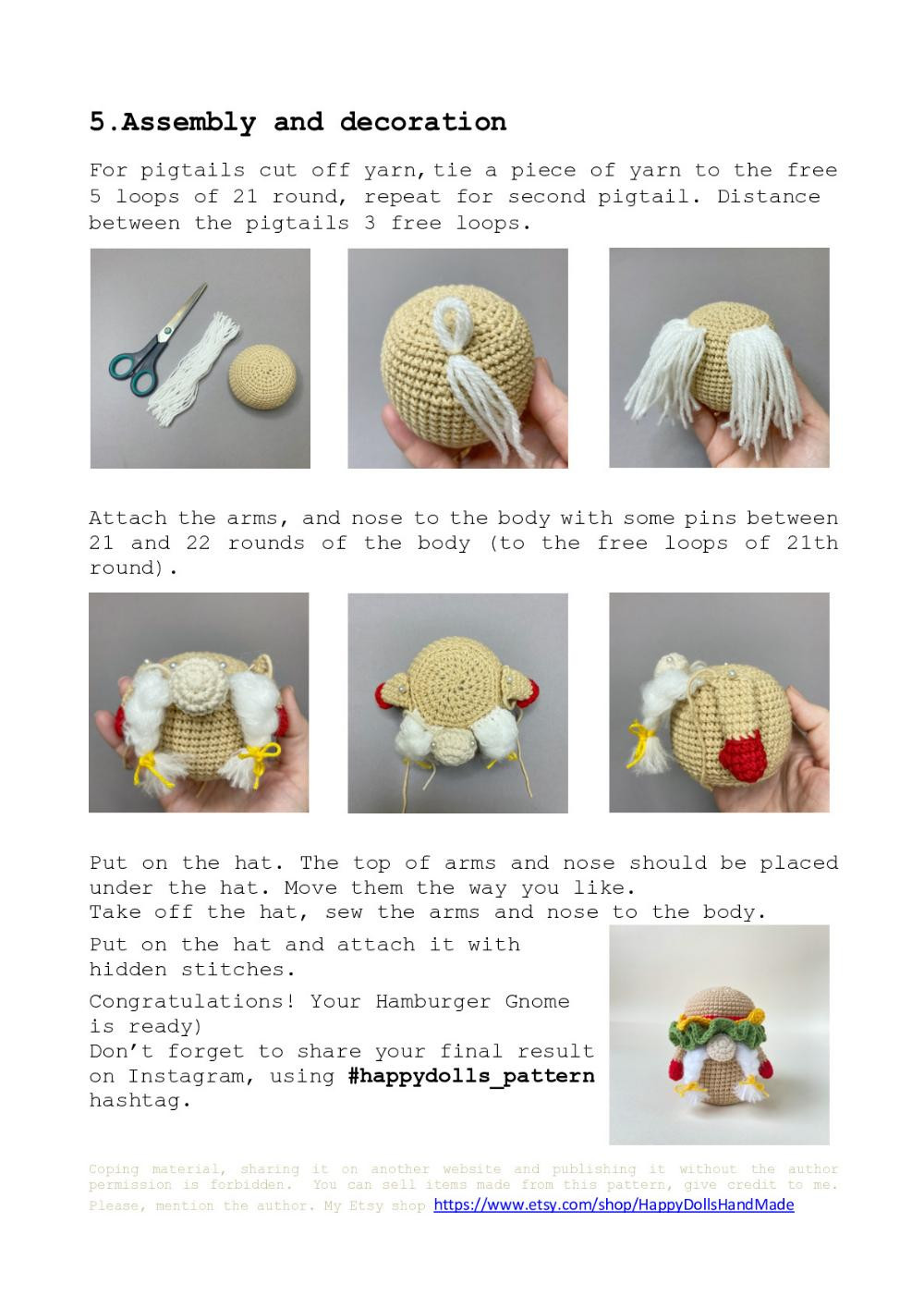 Fast Food Gnomes crochet pattern