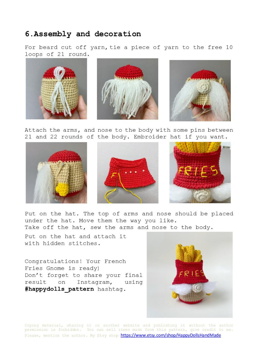 Fast Food Gnomes crochet pattern