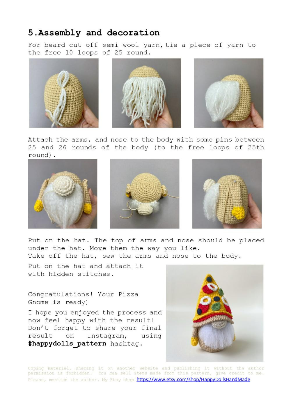 Fast Food Gnomes crochet pattern